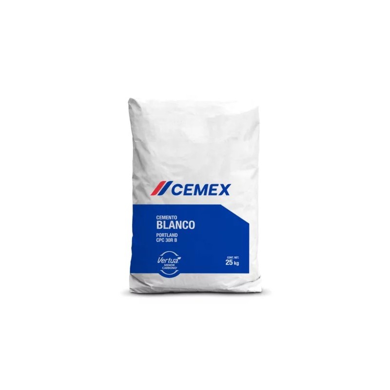 Cemex, Cemento Blanco Cpc30Rb 25 Kg, Saco