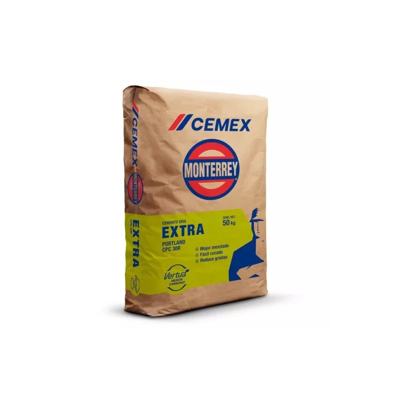 Cemex, Cemento Monterrey Gris Extra Cpc30R 50 Kg, Saco